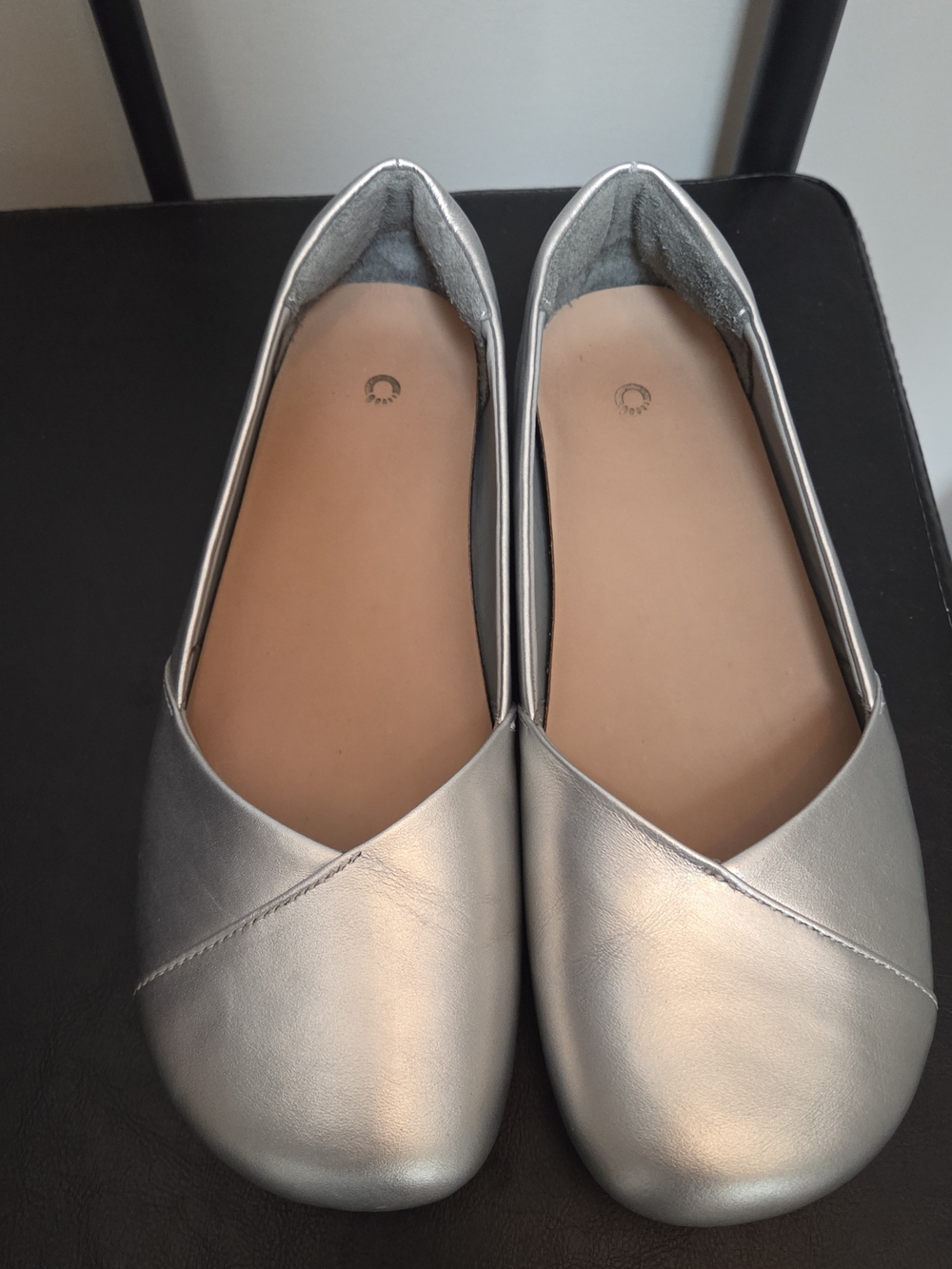 Women's Silver Slip-On Ballet Flats